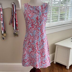 Chic Floral Mini Dress - Pink and Blue